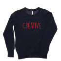 Pull personnalisé bleu marine, perso devant