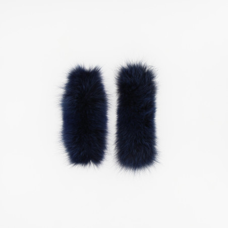 Paire de manchettes en renard Bleu