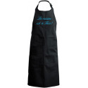 Tablier enfant personnalisé Noir, brodé turquoise, anglaise