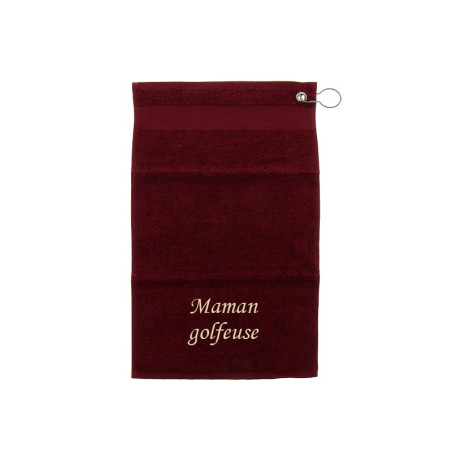 Serviette de golfe personnalisé Rouge bordeaux