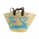 Panier personnalisé Deauville en turquoise