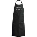 tablier de cuisine Embrassez le chef noir brodé blanc