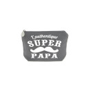 Trousse super Papa grise écriture blanche 