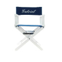 Fauteuil de metteur en scène Toile bleu canard, brodé blanc