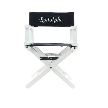 Fauteuil de metteur en scène Toile bleu marine, brodé blanc