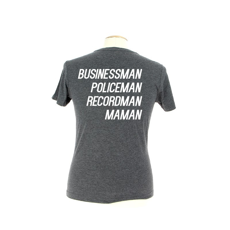 T-shirt MAMAN gris personnalisé en blanc