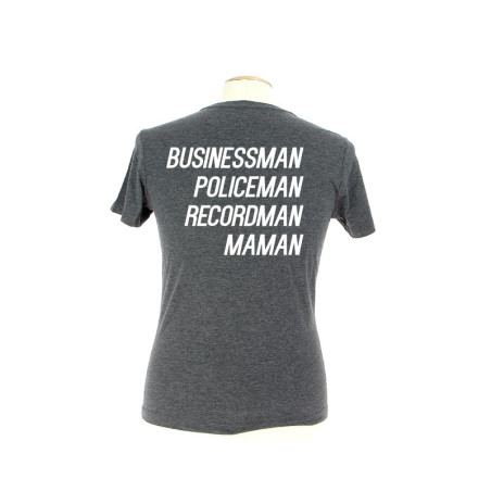 T-shirt MAMAN gris personnalisé en blanc