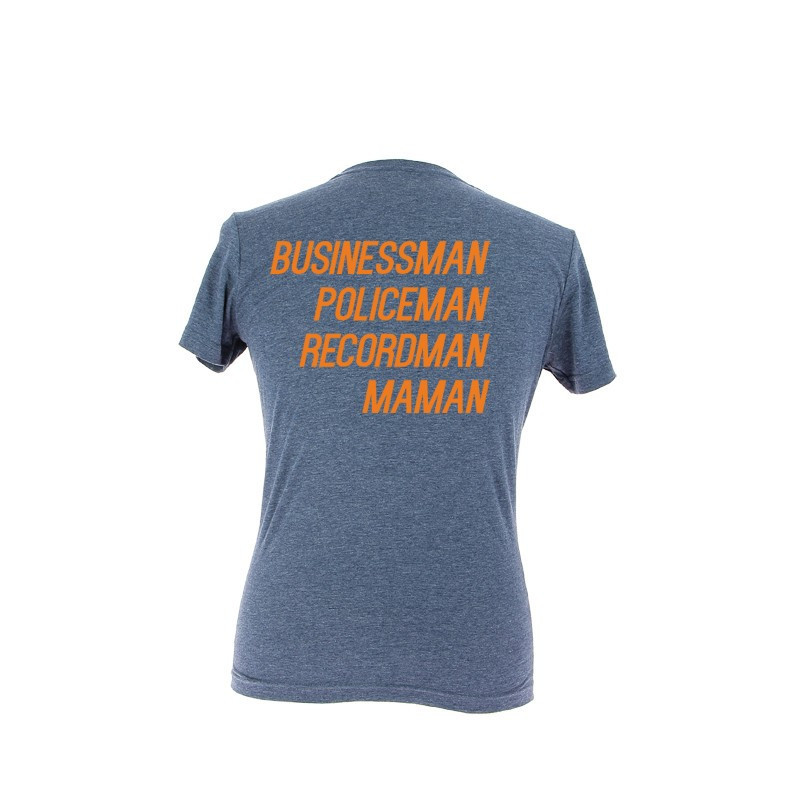 T-shirt MAMAN bleu personnalisé en jaune