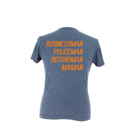 T-shirt MAMAN bleu personnalisé en jaune