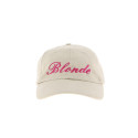 Casquette personnalisée beige broderie fuchsia