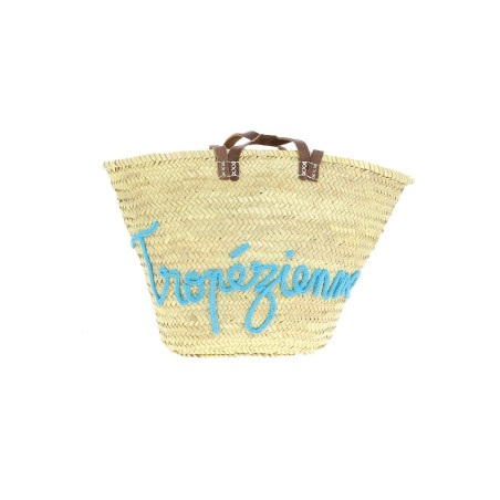 Panier personnalisé Tropézienne en turquoise Panier personnalisé Tropézienne en turquoise