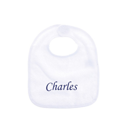 Bavoir brodé liseré blanc