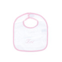 Bavoir brodé liseré rose