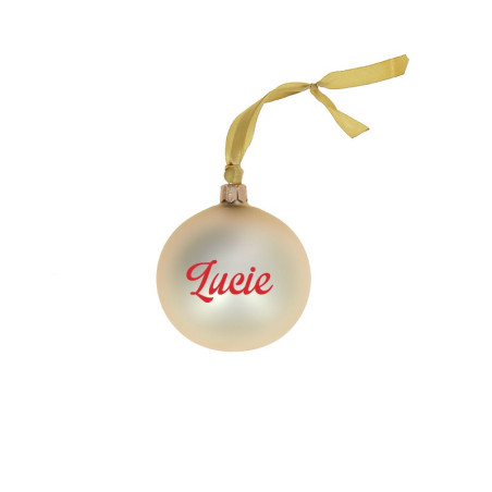 Boules de Noël personnalisées or ecriture rouge