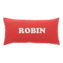 Coussin Long Rouge écriture blanche, cooper