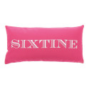 Coussin Long Fuchsia écriture blanche, écuyer