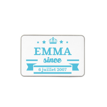 Boîte métal personnalisée turquoise clair