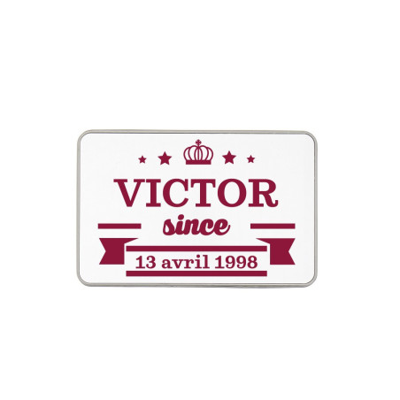 Boîte métal personnalisée rouge bordeaux