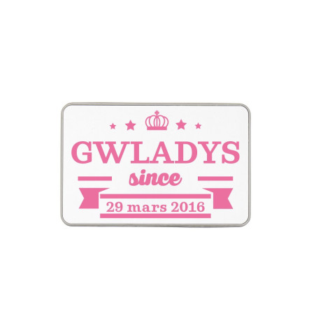 Boîte métal personnalisée rose