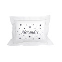 Coussin brodé personnalisé bleu marine