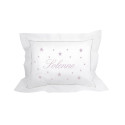 Coussin brodé personnalisé parme