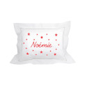 Coussin brodé personnalisé rouge