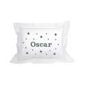 Coussin brodé personnalisé vert bouteille