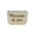 Trousse en lin personnalisée marron