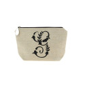 Trousse en lin alphabet noir