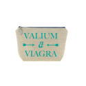 Trousse en lin message turquoise