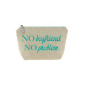 Trousse en lin message aqua