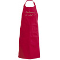 Tablier de cuisine Embrassez le chef rouge brodé taupe
