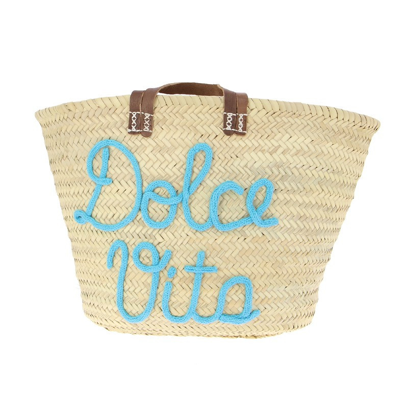 Panier personnalisé turquoise