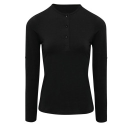 Tee-shirt noir femme manches longues personnalisable