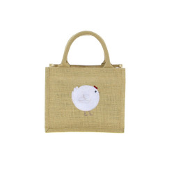 Mini cabas toile de Jute Pâques