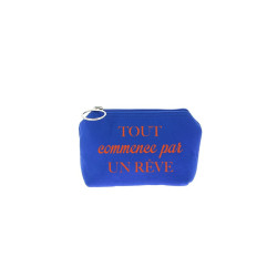 Trousse Betty - Bleu roi - Message