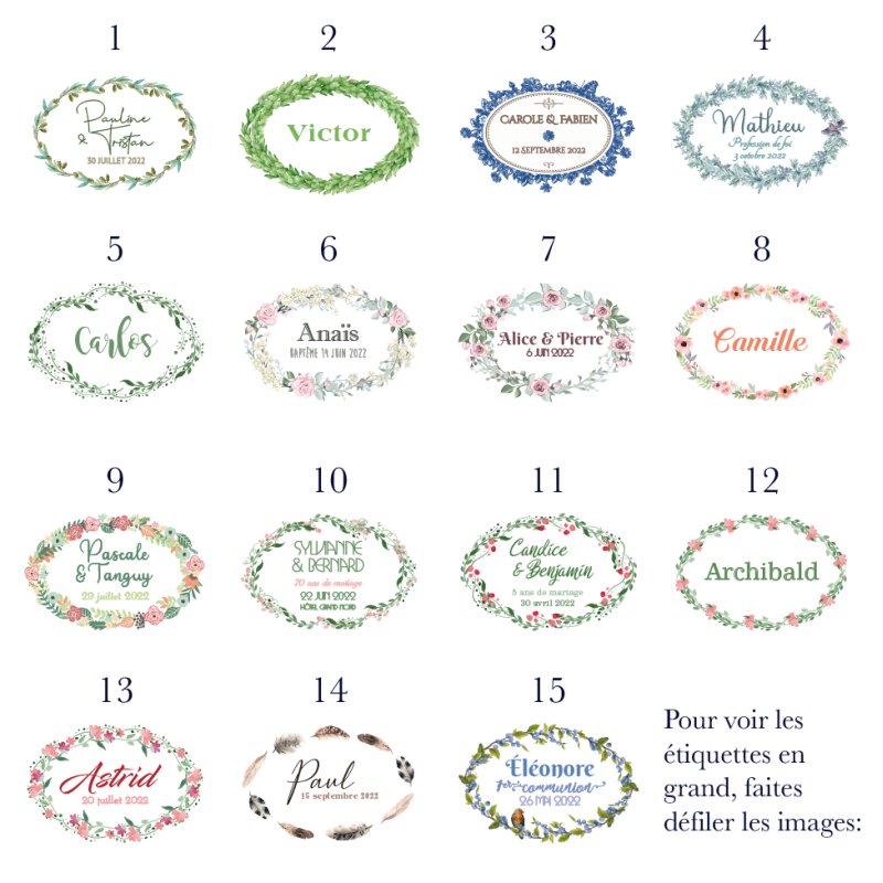 Etiquette Personnalisée Ovale