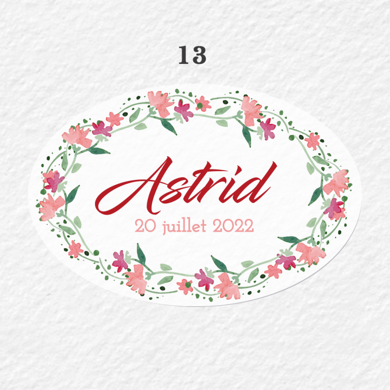 Etiquette Personnalisée Ovale