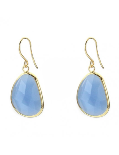 Boucles d'oreille en verre couleur calcédoine 2