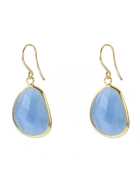 Boucles d'oreille en verre couleur calcédoine