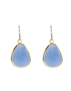 Boucles d'oreille en verre couleur calcédoine
