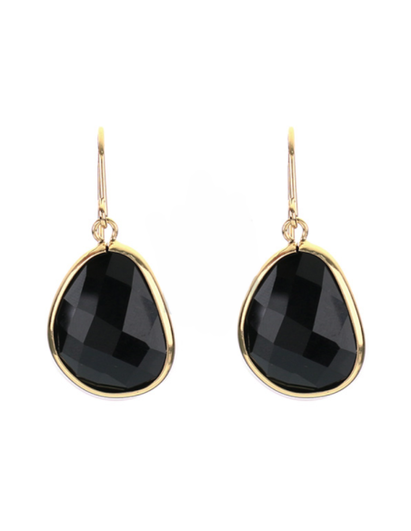 Boucles d'oreille en verre couleur jais