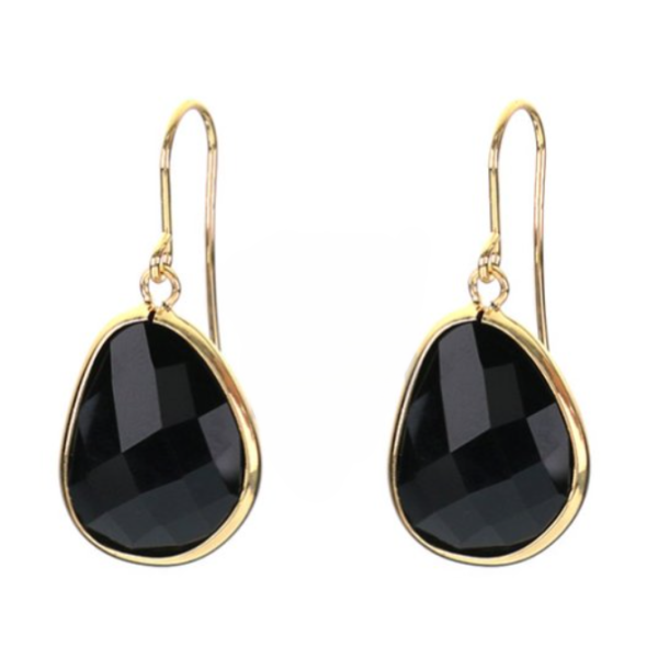 Boucles d'oreille en verre couleur jais