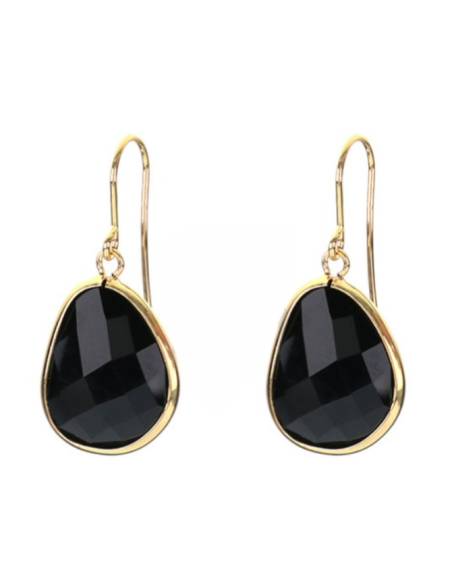 Boucles d'oreille en verre couleur jais