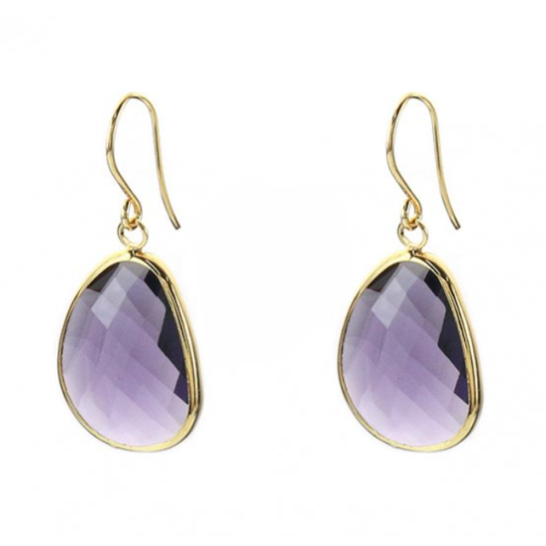 Boucles d'oreille en verre couleur tanzanite