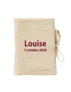 Protège carnet de santé double gaze coton brodé