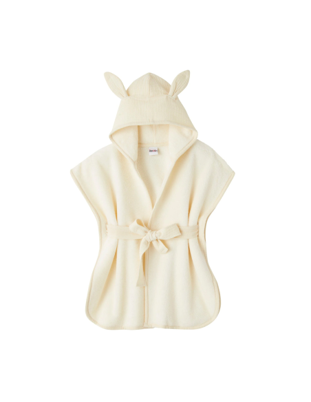 Peignoir lapin en bambou et gaze brodé