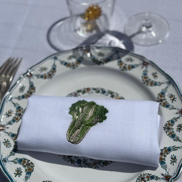 serviette de table brodée chou chinois