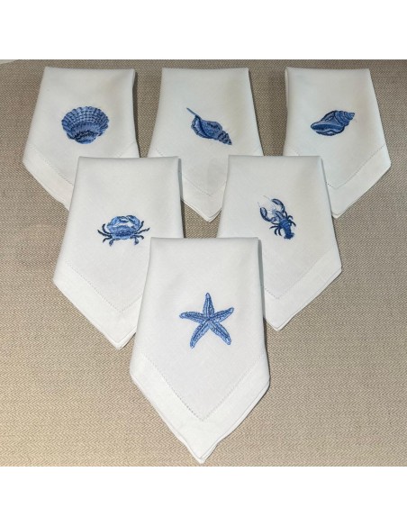Serviettes de table coquillages