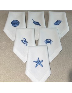 Serviettes de table coquillages 2